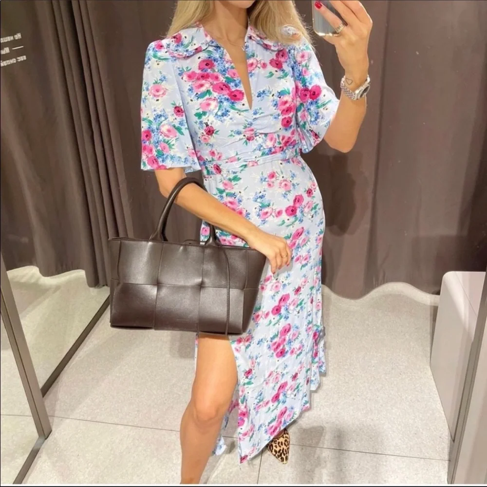 NWT ZARA FLORAL PRINT DRESS - Picture 4 of 8